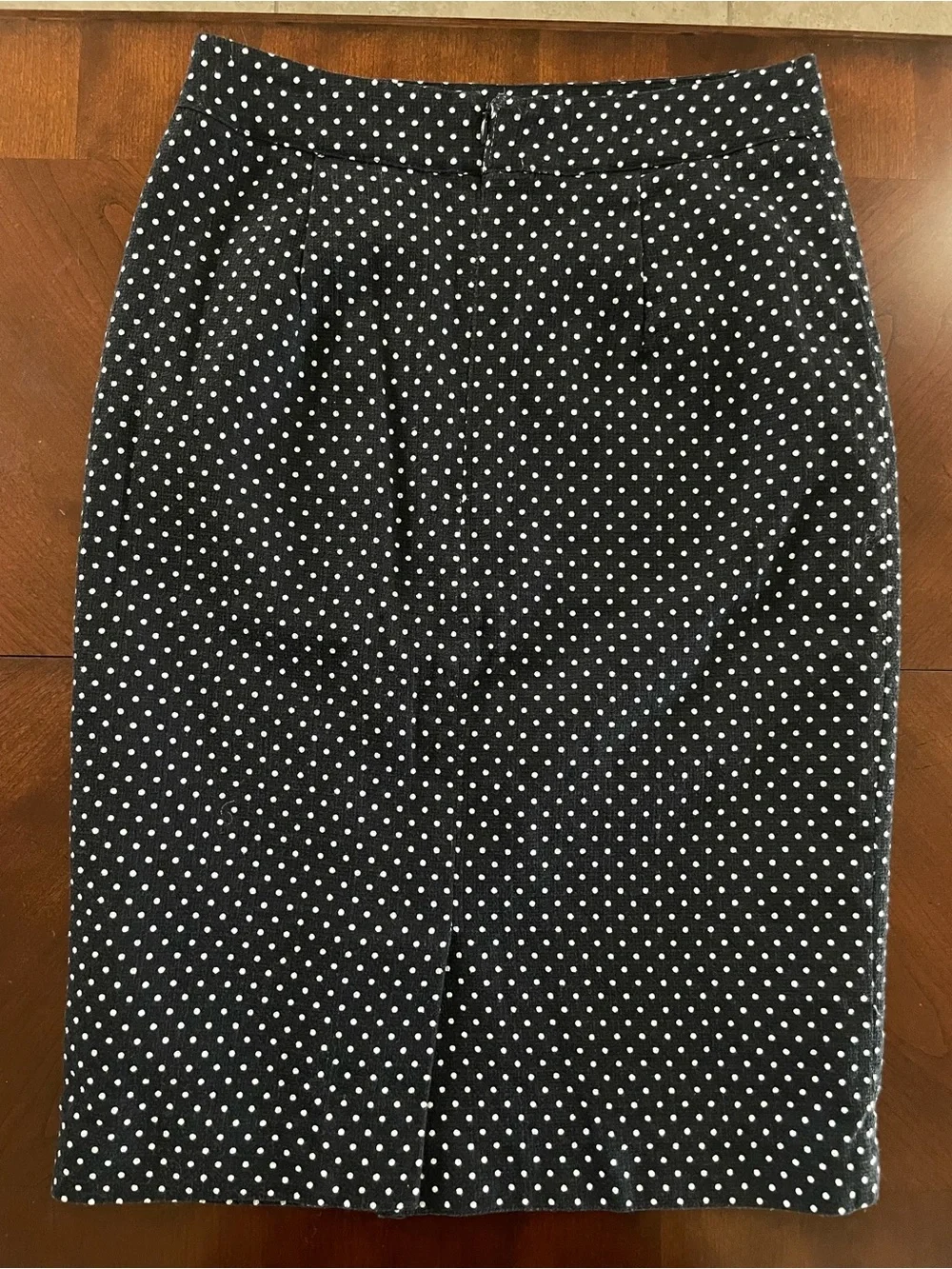 Downeast Cotton Polka Dot Pencil Skirt Black White Size Small